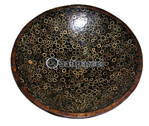 Bowl, Handmade From Cinnamon Inlaid With Coconut