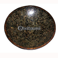 Bowl, Handmade From Cinnamon Inlaid With Coconut