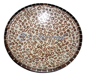Bowl, Handmade From Cinnamon Inlaid With Coconut