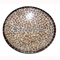 Bowl, Handmade From Cinnamon Inlaid With Coconut