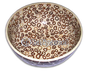 Bowl, Handmade From Cinnamon Inlaid With Coconut