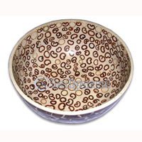 Bowl, Handmade From Cinnamon Inlaid With Coconut