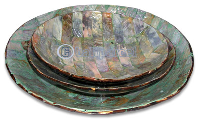 Set Of 3 Bowls, Handmade From Shell 