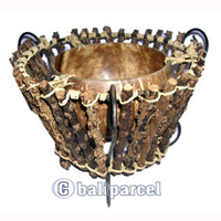 Bowl, Handmade From Wood And Coconut