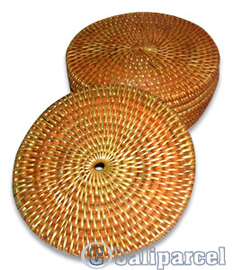 Coaster Set Of 10, Handmade From Rattan.