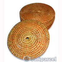 Coaster Set Of 10, Handmade From Rattan.
