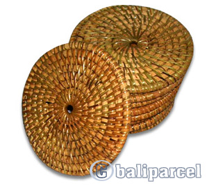 Coaster Set Of 10, Handmade From Rattan.