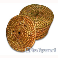 Coaster Set Of 10, Handmade From Rattan.