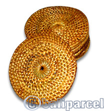 Coaster Set Of 10, Handmade From Rattan.