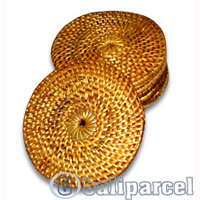Coaster Set Of 10, Handmade From Rattan.