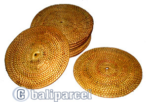 Coaster Set Of 10, Handmade From Rattan.