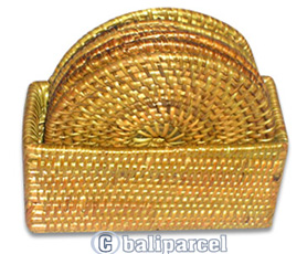 Coaster Set Of 10, Handmade From Rattan With Box.