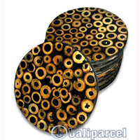 Coaster Set Of 10, Handmade From Resin Inlaid With Bamboo