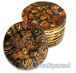 Coaster Set Of 10, Handmade From Resin Inlaid With Coconut.