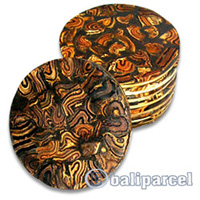 Coaster Set Of 10, Handmade From Resin Inlaid With Coconut.