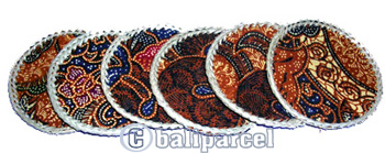 Coaster Set Of 6, With Batik Motive.