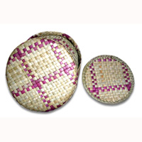 Coaster Set Of 6, Handmade From Palm Leaf.