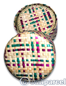 Coaster Set Of 12, Handmade From Palm Leaf.