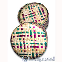 Coaster Set Of 12, Handmade From Palm Leaf.