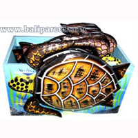 Hand Painted Coaster With Turtle, Set Of 6.