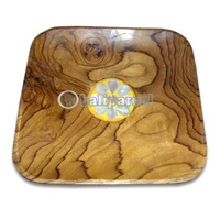 Bread Platter, Handmade From Wood And Sea Shell.