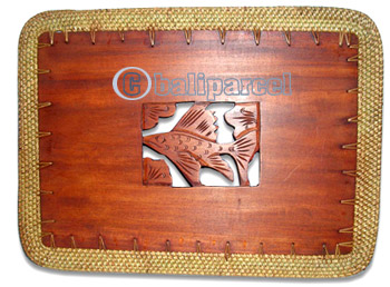 Placemate, Handmade From Rattan And Wood. 