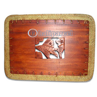 Placemate, Handmade From Rattan And Wood. 