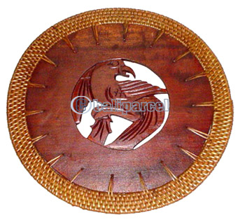 Placemate, Handmade From Rattan And Wood. 