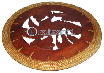 Placemate, Handmade From Rattan And Wood. 