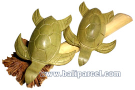 Wooden 2 Turtles, With Parasite Wood