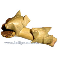 Wooden 2 Frogs, With Parasite Wood