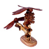 Wooden 2 Dragonflys, With Parasite Stand Wood