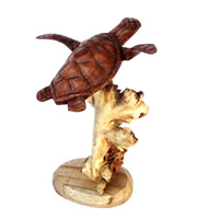Woode Turtle With Parasite Stand Wood