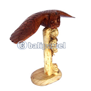 Wooden Owl With Parasite Stand Wood