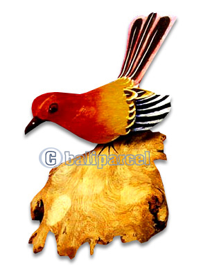 Handpainted Bird, With Parasite Wood