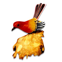 Handpainted Bird, With Parasite Wood