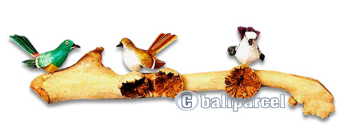 Handpainted 3 Of Birds, With Parasite Wood