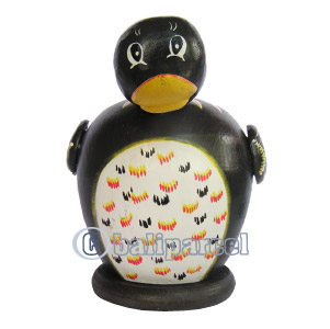 Wooden Coins Box Duck, Hand Carved From Albesia Wood