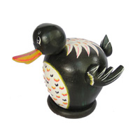 Wooden Coins Box Duck, Hand Carved From Albesia Wood