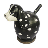 Wooden Coins Box Dog, Hand Carved From Albesia Wood