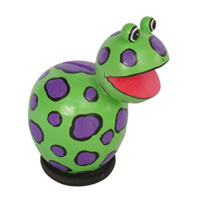 Wooden Coins Box Frog, Hand Carved From Albesia Wood