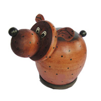 Wooden Coins Box, Hand Carved From Albesia Wood