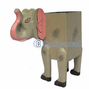 Wooden Coins Box Elephant, Hand Carved From Albesia Wood
