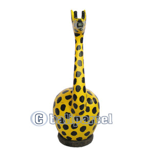 Wooden Coins Box Giraffe, Hand Carved From Albesia Wood