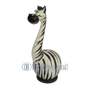 Wooden Coins Box Zebra, Hand Carved From Albesia Wood