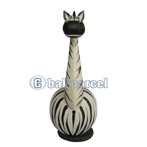Wooden Coins Box Zebra, Hand Carved From Albesia Wood
