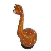 Wooden Coins Box Cat, Hand Carved From Albesia Wood