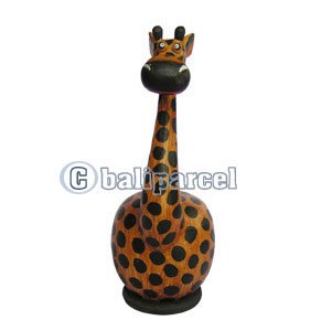 Wooden Coins Box Giraffe, Hand Carved From Albesia Wood