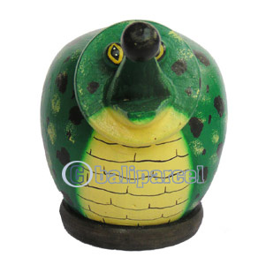 Wooden Coins Box Crocodile, Hand Carved From Albesia Wood