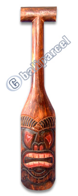 Wooden Tiki Paddle, Made From Albesia Wood